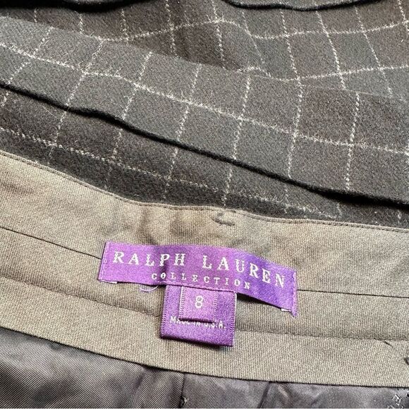 Ralph Lauren Collection Fall ‘02 Charcoal Check Cashmere Wide-leg Cuffed Trouser - Picture 2 of 11